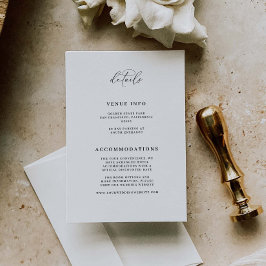 Minimal R100 för Bröllop-informationshöljet Tilläggskort