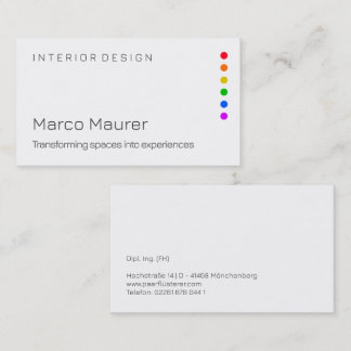 Minimal Rainbow Business Card with Pride Colors Visitkort