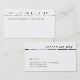 Minimal Rainbow Business Card with Pride Colors Visitkort