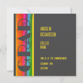 Minimal Rainbow Class of Year Graduation Flat Card Meddelande
