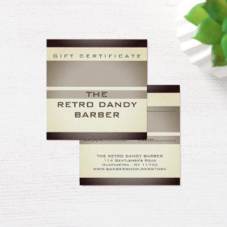 Minimal Rand Brown Retro Chic Manly Barbershop Fyrkantigt Visitkort