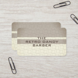 Minimal Rand Brown Retro Chic Manly Barbershop Visitkort