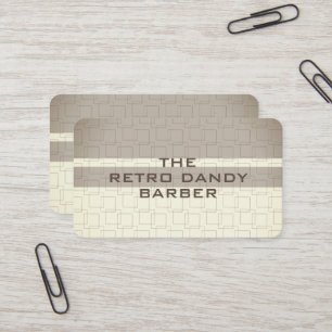 Minimal Rand Brown Retro Chic Manly Barbershop Visitkort