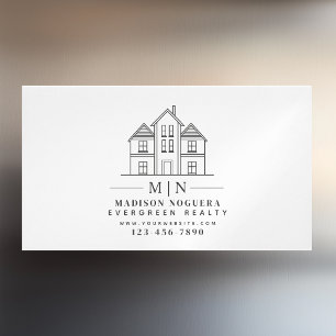 Minimal Real Gods Agent Monogram House Photo Magnetiska Visitkort