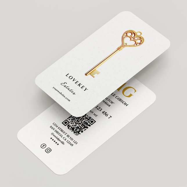 Minimal Realtor Mortgage White för Realtor Nyckel Visitkort (Minimal Real Estate Key Realtor Mortgage White Business Card
)