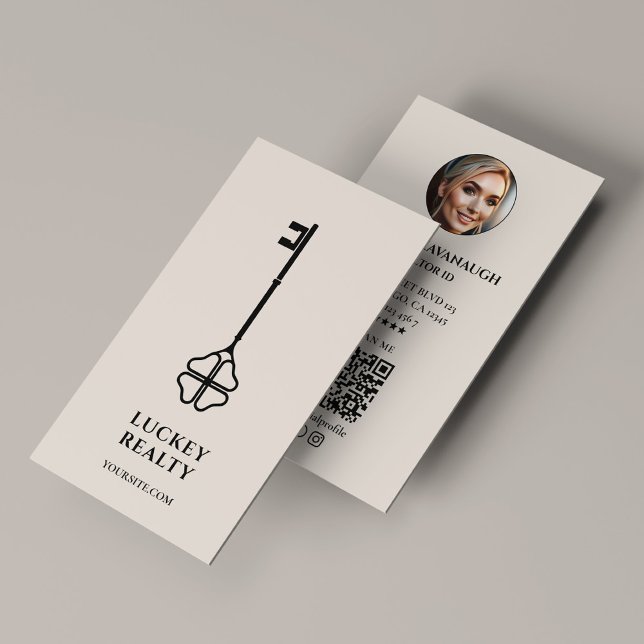 Minimal Realtor Nyckel Mortgage Broker Photo Sand Visitkort (Minimal Realtor Key Mortgage Broker Photo Sand Business Card
)
