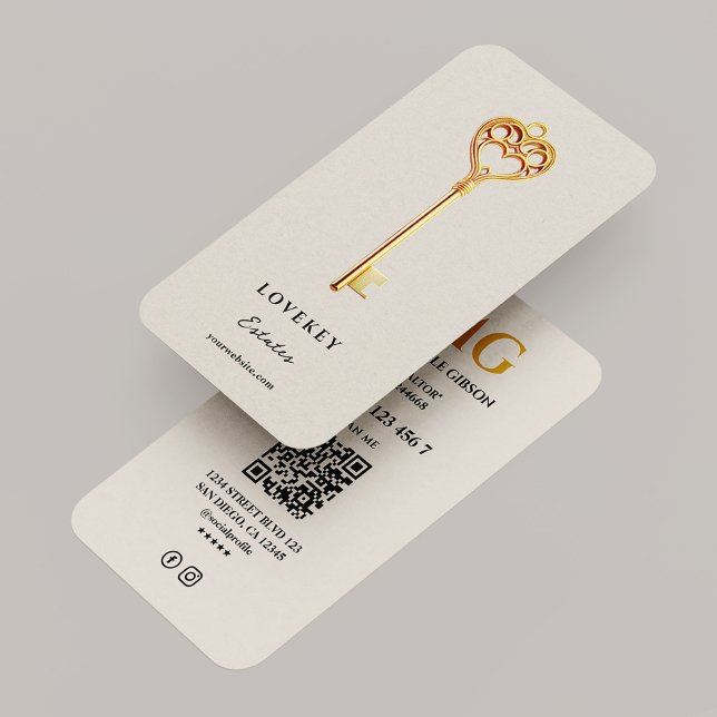 Minimal Realtor Sand Mortgage Real Estate Key  Visitkort (Minimal Realtor Sand Mortgage Real Estate Key Business Card
)