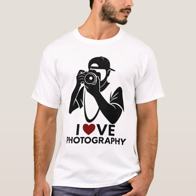 Minimal Red Heart Love Design photo Men’s T-Shirt (Framsida)