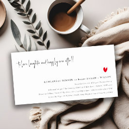 Minimal Red Heart Script Rehearsal Middag Inbjudan