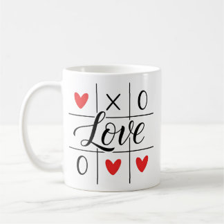 Minimal Red Hearts Love Mug Kaffemugg