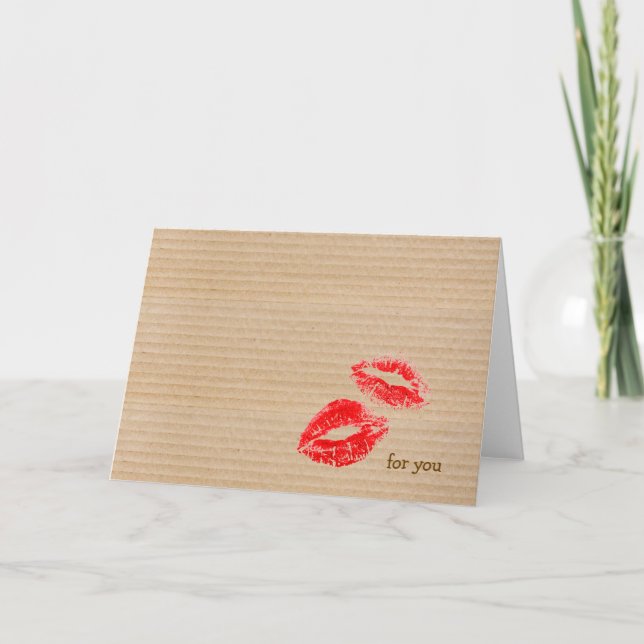 Minimal Red Lip Print Kort (Framsida)