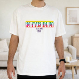 Minimal regnbåge-framåt-only-examenströja t shirt