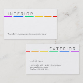 Minimal regnbågsfärgad visitkort med Pride-färger