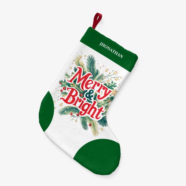 Minimal ren enkel Julafton Red White Liten Julstrumpa (Framsidan (Hängande))