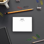 Minimal ren Initialer Vit Grått Post-it Block<br><div class="desc">Ren design. Din initialer på grått och vita post.</div>