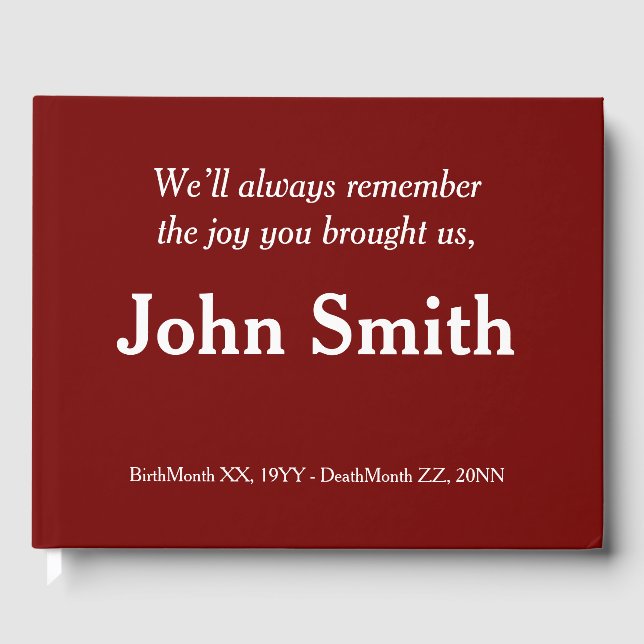 Minimal, respektabel sympati-gästbok gästböcker (Framsida)