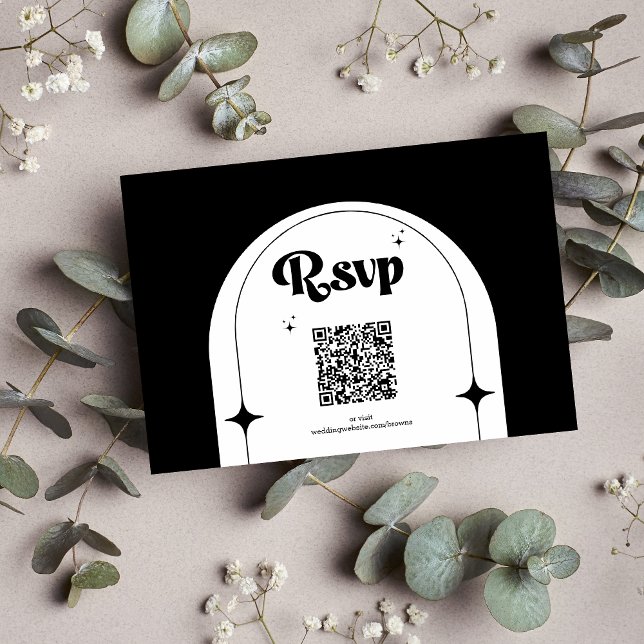 Minimal Retro Arch Black and White Bröllop OSA Ca (Skapare uppladdad)