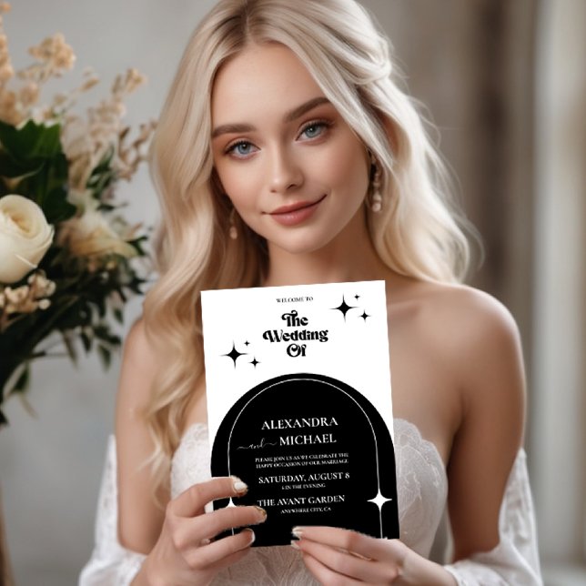 Minimal Retro Arch Black and White-inbjudan Inbjudningar (Skapare uppladdad)