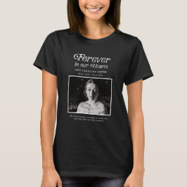 Minimal Retro Begravningsfoto För Evigt I Våra Hjä T Shirt