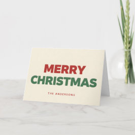Minimal Retro Block Script God Jul Helgkort