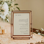 Minimal Retro Cream Typewriter Personligt bröllp-m<br><div class="desc">Retro Minimalist Typewriter Font Personligt bröllp Menu i Cream</div>