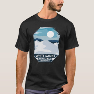 Minimal Retro Emblem för vit sandnationalpark T Shirt