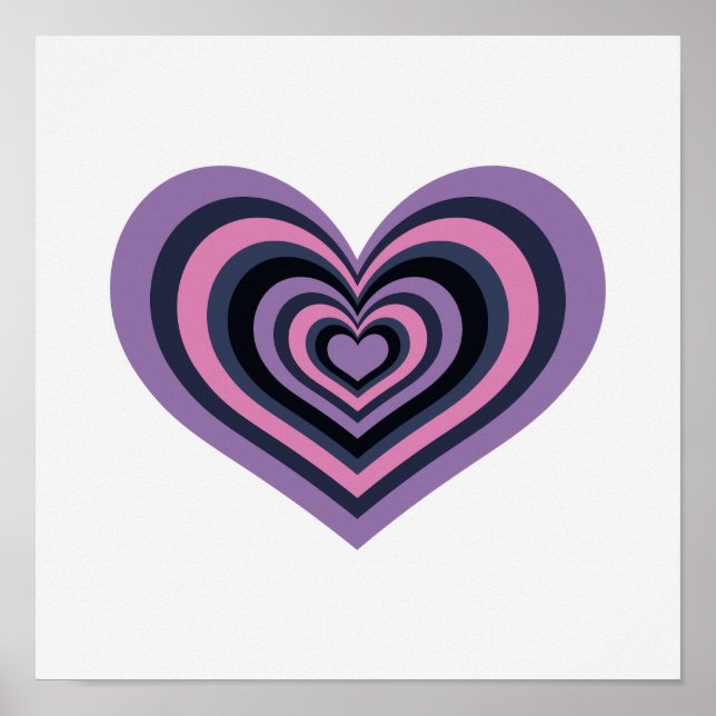 Minimal Retro Heart Wall Art Poster (Framsidan)