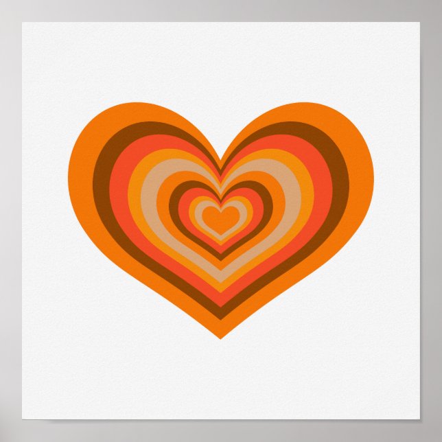 Minimal Retro Heart Wall Art Poster (Framsidan)