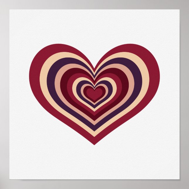 Minimal Retro Heart Wall Art Poster (Framsidan)