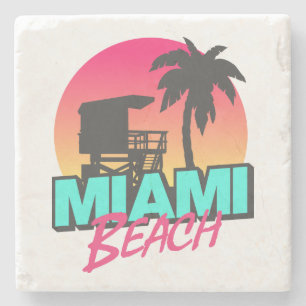 Minimal Retro Miami Beach-typografi Stenunderlägg