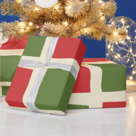 Minimal Retro Modern julkontroll i stort Mönster Presentpapper