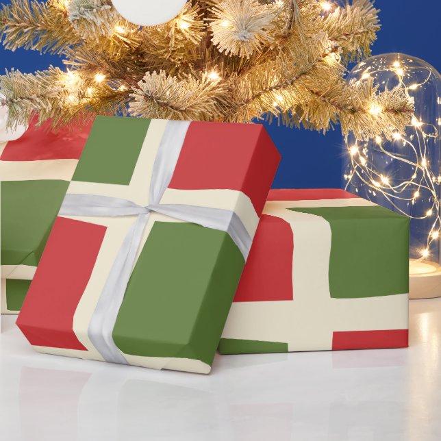 Minimal Retro Modern julkontroll i stort Mönster Presentpapper (Helgdagar)