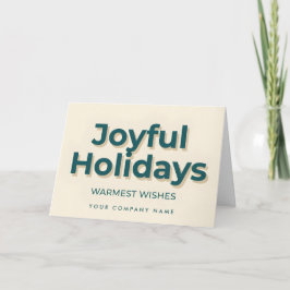 Minimal Retro Script Joyful Holidays Helgkort