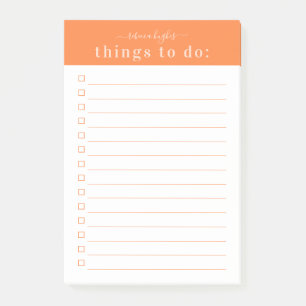 Minimal retro-typografi   Monogram för Orange Post-it Block