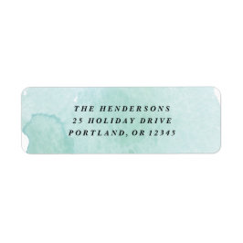 Minimal Returadress för blå vattenfärg Returadress Etikett