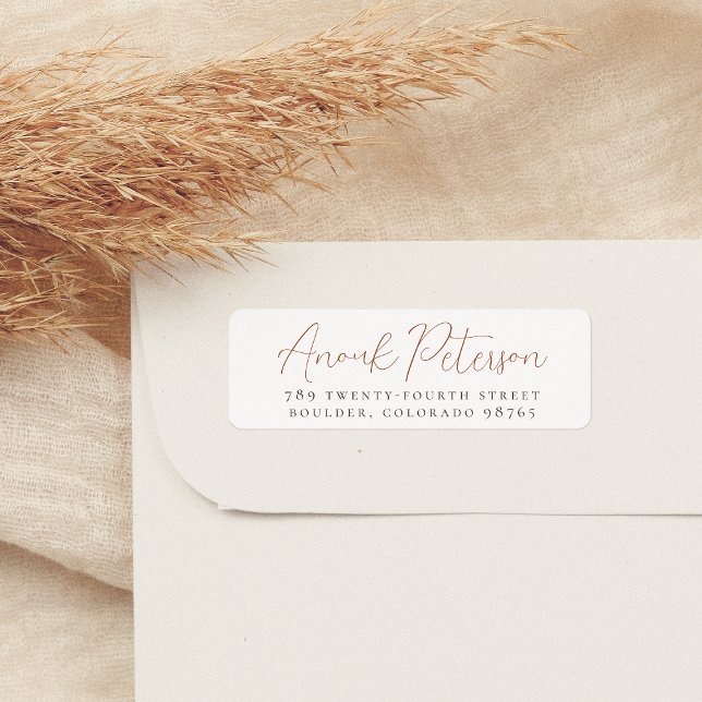Minimal Returadress för kalligrafi av Elegant Returadress Etikett (Return Address Label Mock-up)