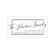 Minimal Returadress för svart skriptfamilj