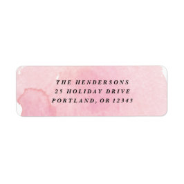 Minimal Returadress för vattenfärg i Rosa Returadress Etikett