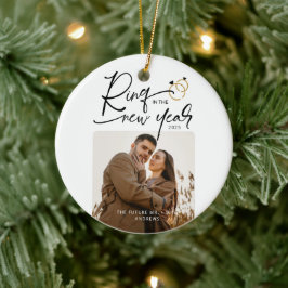 Minimal Ring under nyårshelgen Förlovning Julgransprydnad Keramik