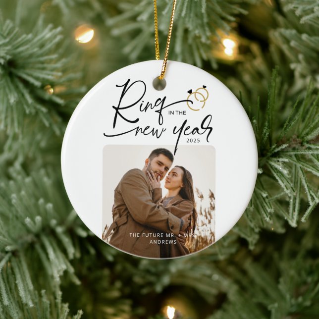 Minimal Ring under nyårshelgen Förlovning Julgransprydnad Keramik (Träd)