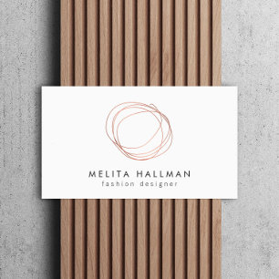 Minimal Ro Guld Designer Scribble Logotyp II Visitkort