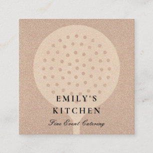 MINIMAL RO GULD GLITTER SKIMMER CHEF-CATERING FYRKANTIGT VISITKORT