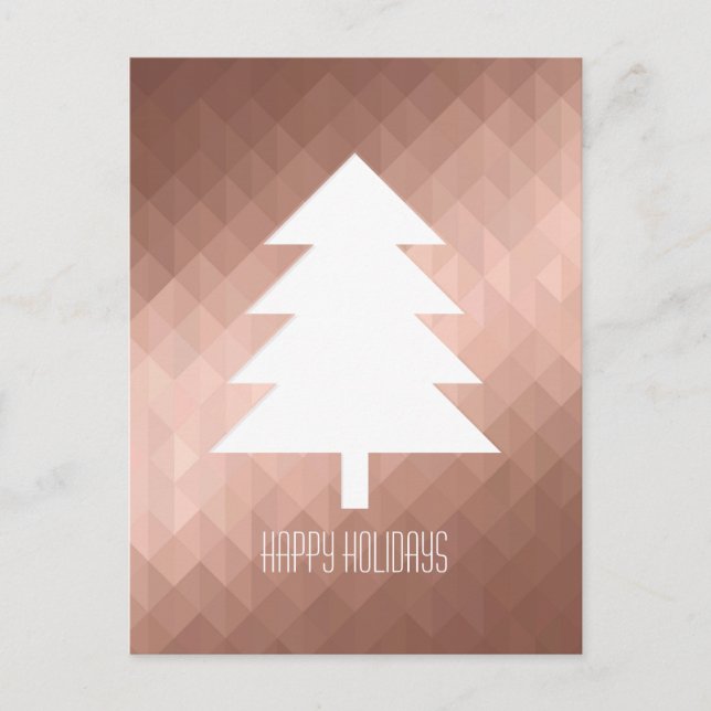 Minimal ro guld julgran glad helg vykort (Framsida)