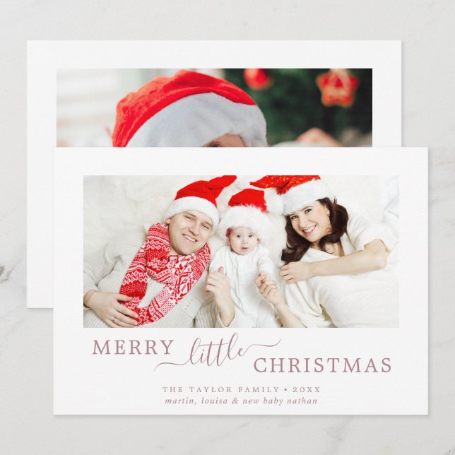Minimal Ro Guld Merry Little jul Baby Julkort (Fram/baksida)