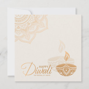 Minimal Ro guld-prydnadsföremål Lycklig Diwali Kort