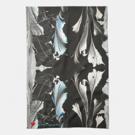 Minimal röd hjärtvit svart blå originalgarden kökshandduk