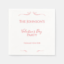 Minimal röd Rosa Alla hjärtans dag Party