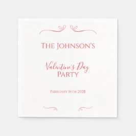 Minimal röd Rosa Alla hjärtans dag Party Pappersservett