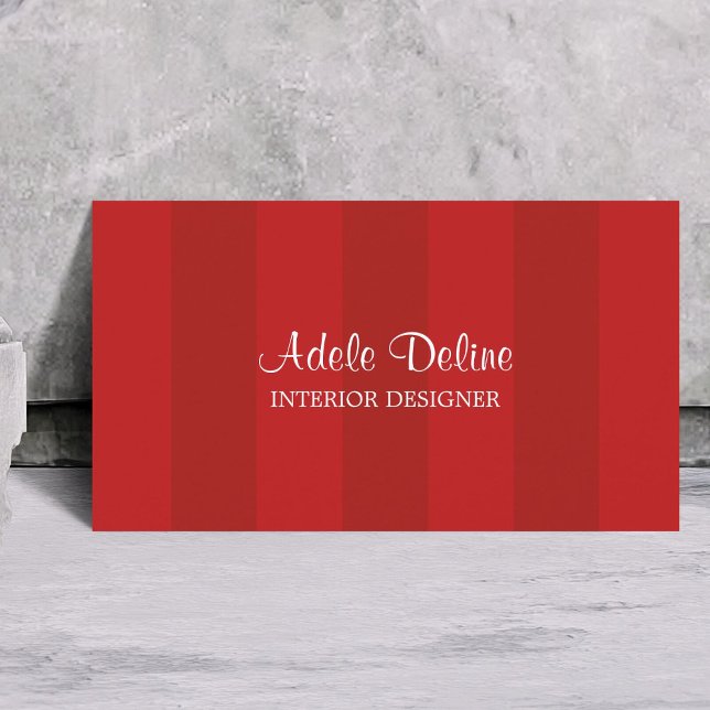 Minimal röd stripe Insida-designer Visitkort (Skapare uppladdad)