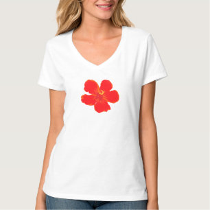 Minimal rödblommor, sommartid T-Shirt